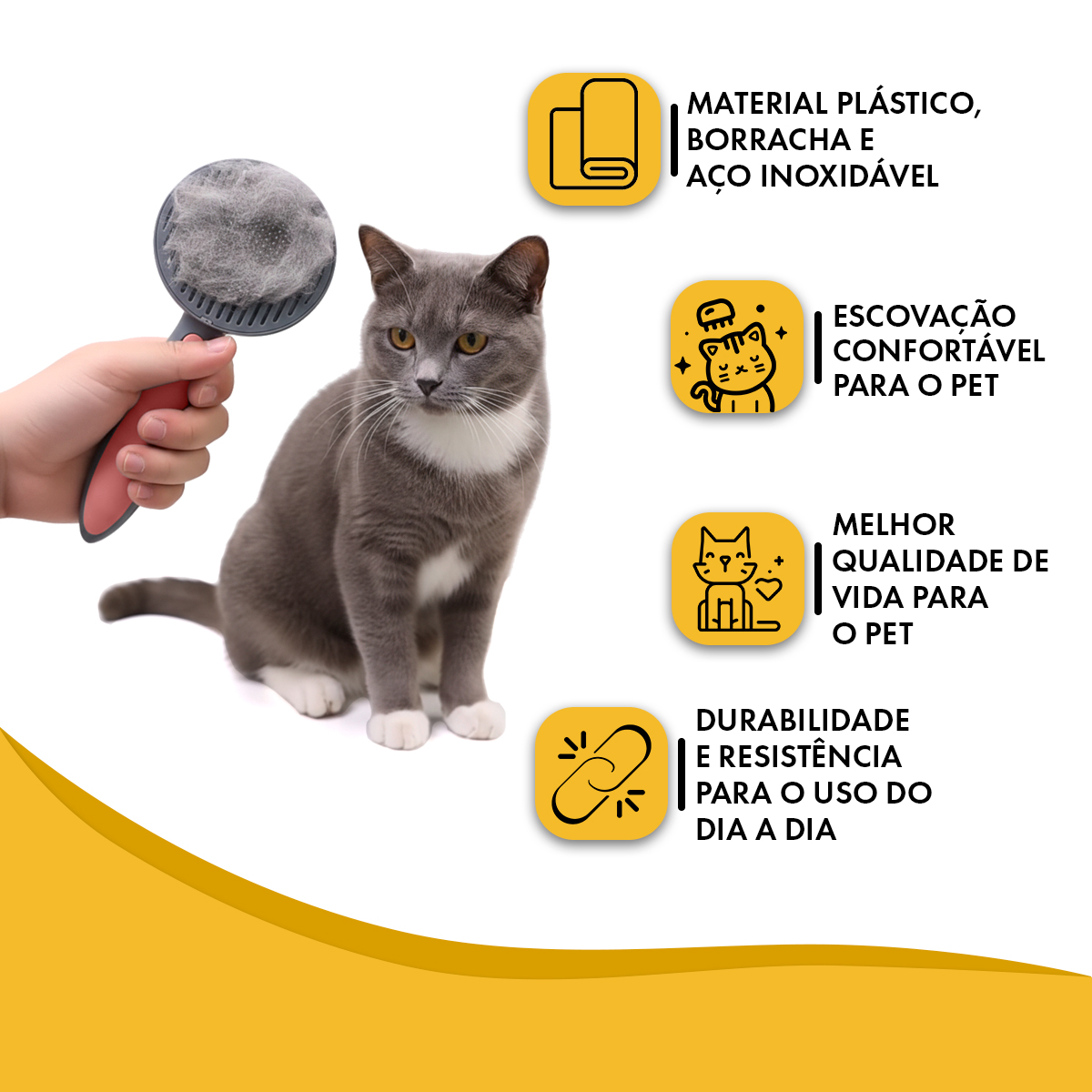 Escova Removedora de pelos Pakeway para Cães e Gatos - Rosa — foto 6