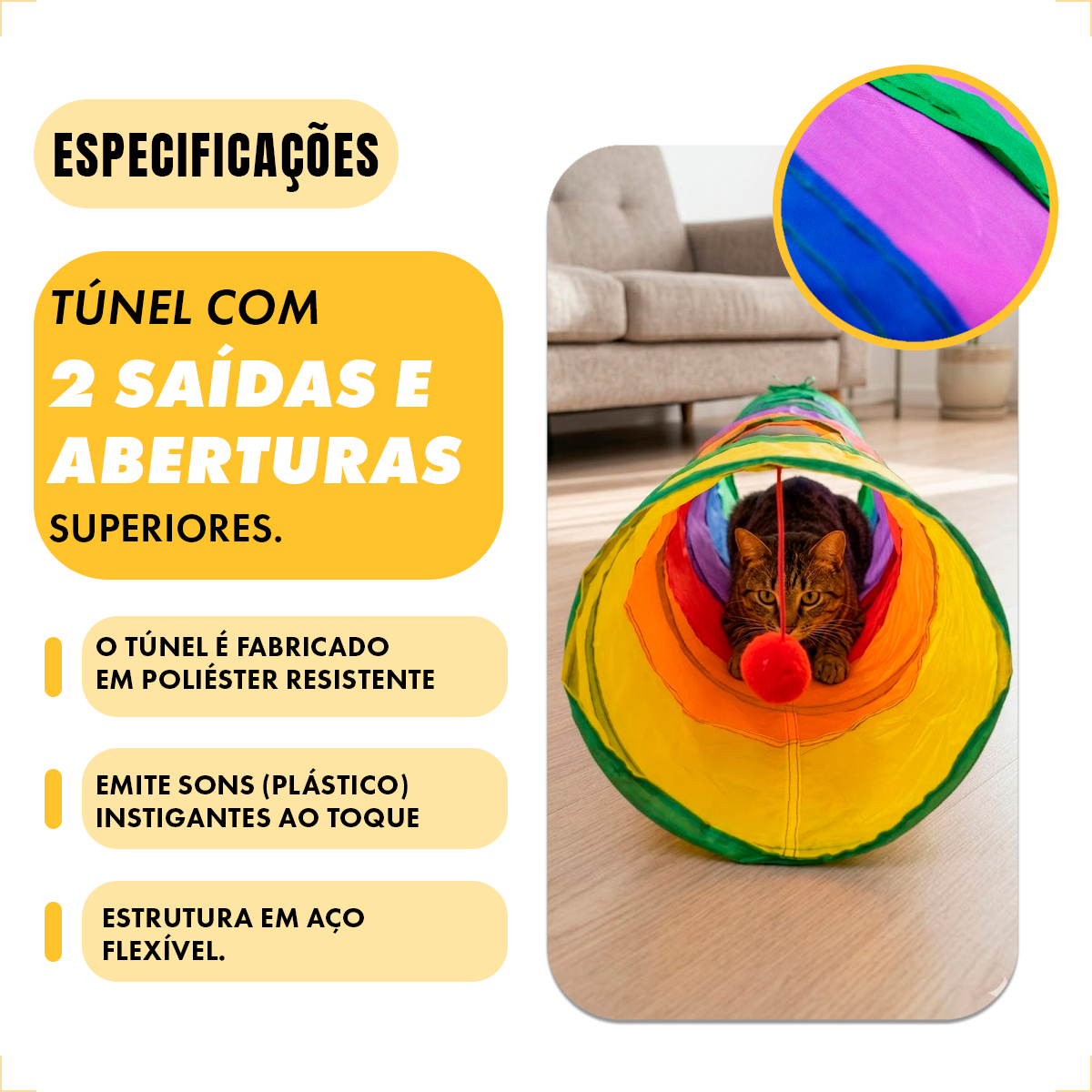 Brinquedo Tunel de Gato - reto — foto 5