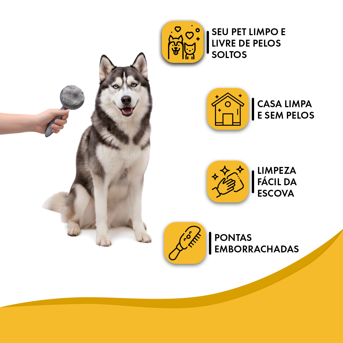 Escova Removedora de pelos Pakeway para Cães e Gatos - Cinza-claro — foto 7