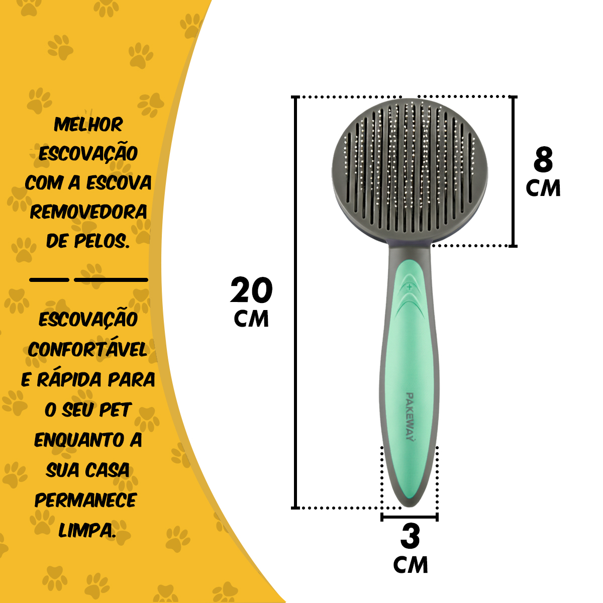 Escova Removedora de pelos Pakeway para Cães e Gatos - Verde — foto 3
