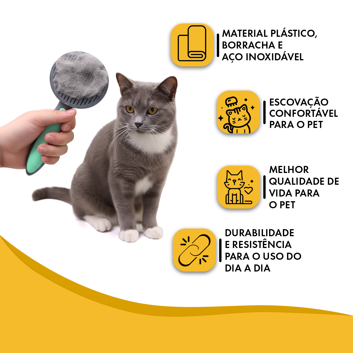 Escova Removedora de pelos Pakeway para Cães e Gatos - Verde — foto 6