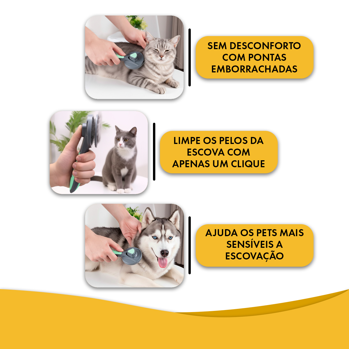 Escova Removedora de pelos Pakeway para Cães e Gatos - Verde — foto 5