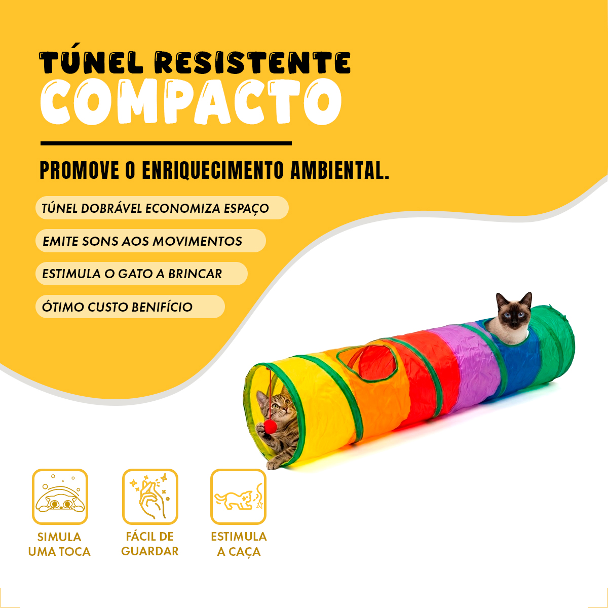 Brinquedo Tunel de Gato - reto — foto 3