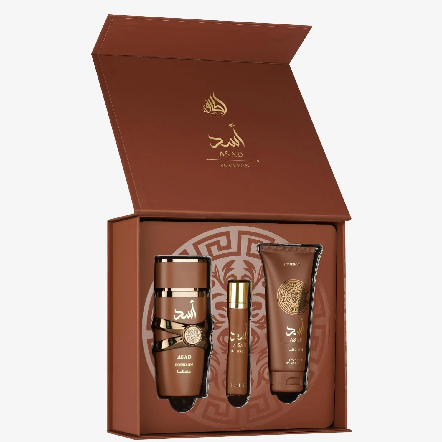 Lattafa Asad Bourbon Gift Set Kit 3 Unidades 100 ml