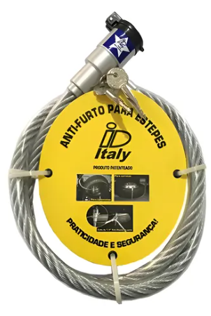 Cabo Antifurto 2,5 Metros Trava Estepes Camionete Carretas Alumínio