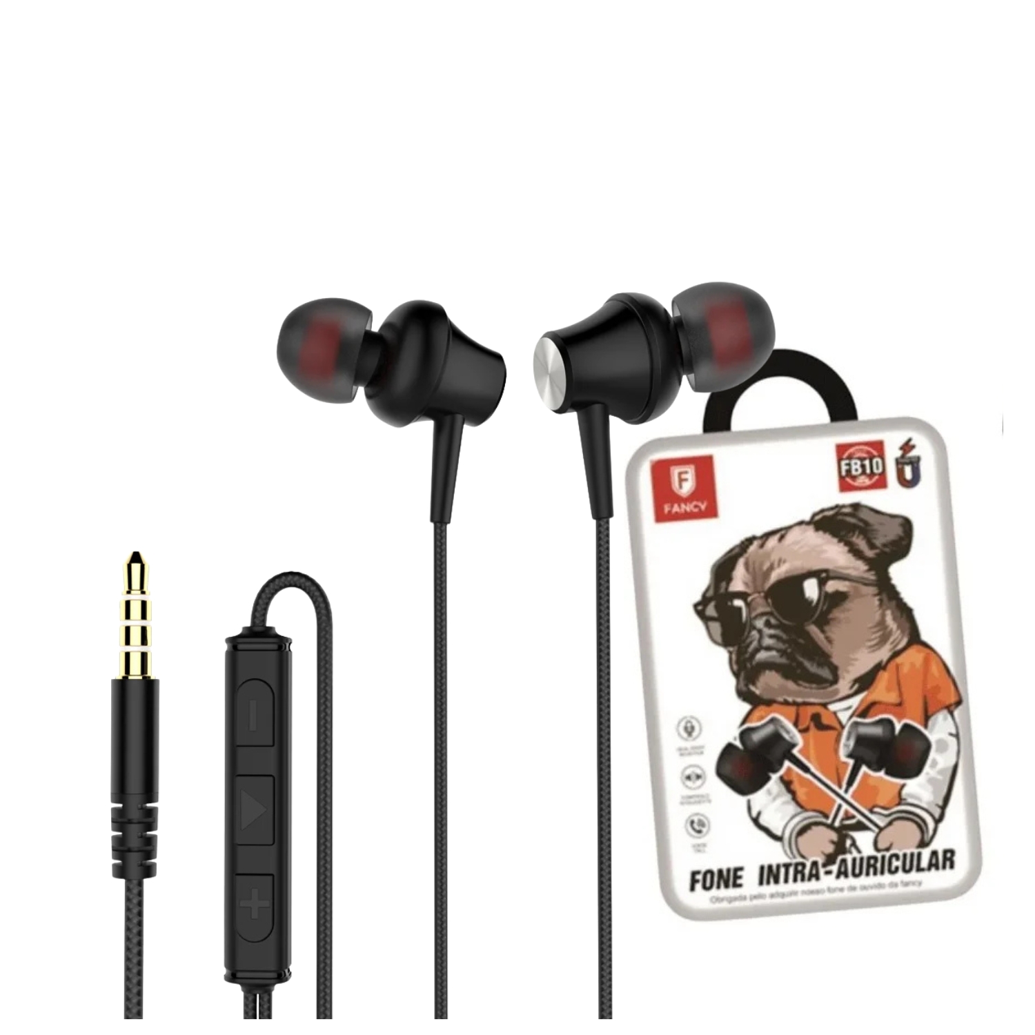 Fone De Ouvido Fancy Intra-Auricular Lata - Fb10 - Preto
