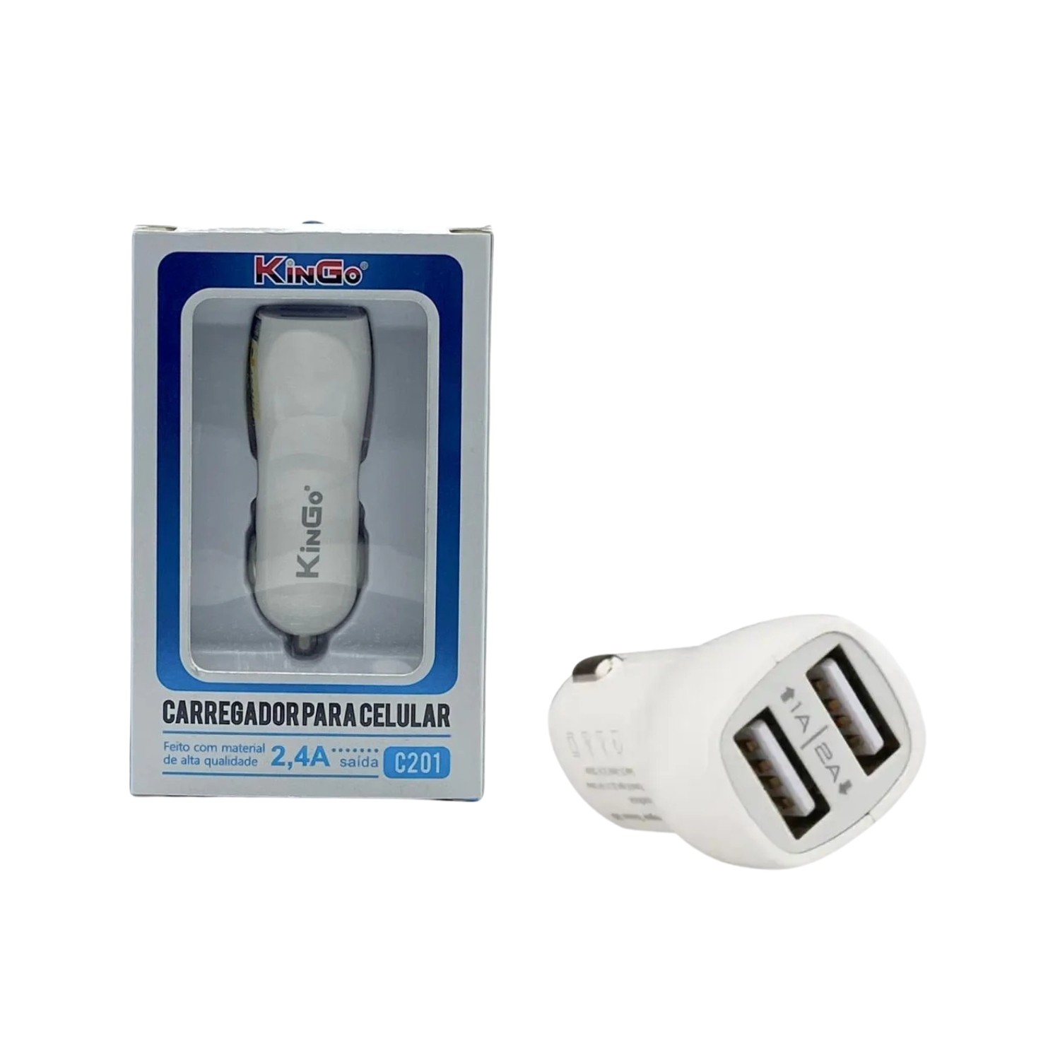 Carregador Veicular Kingo 2.4A - C201