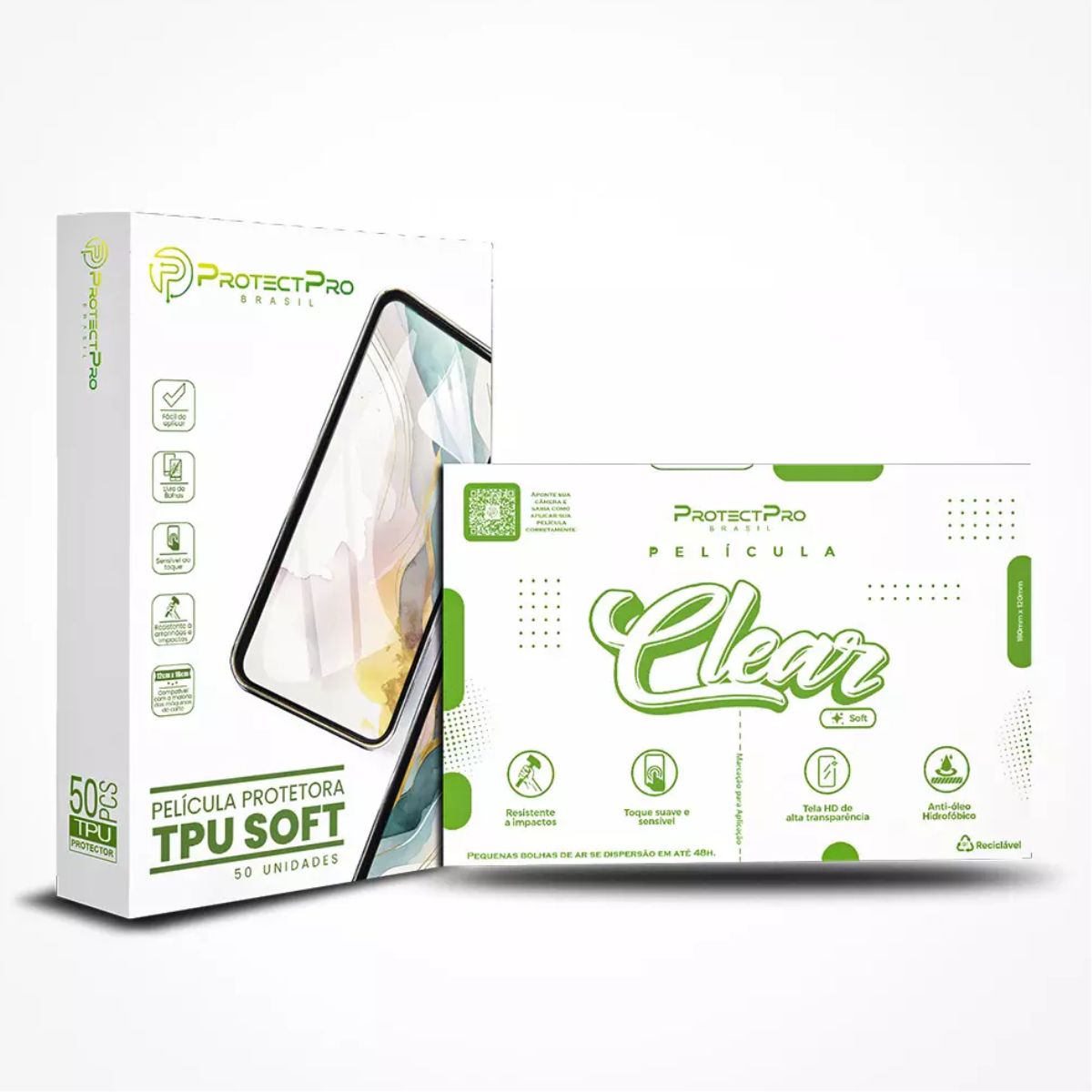 Pack C/ 50 Un Películas P/ Recorte 8" 3A Protect Pro - Clear Hd Soft