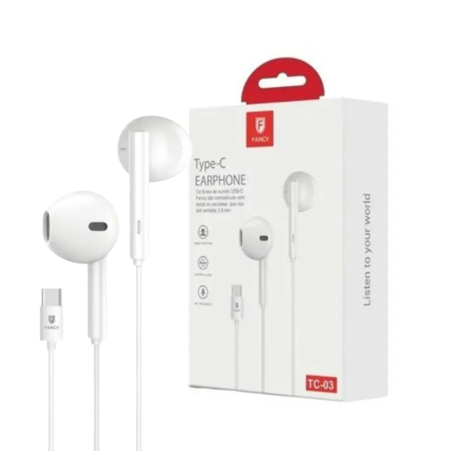 Fone De Ouvido Fancy Earphones Type-C - Tc-03