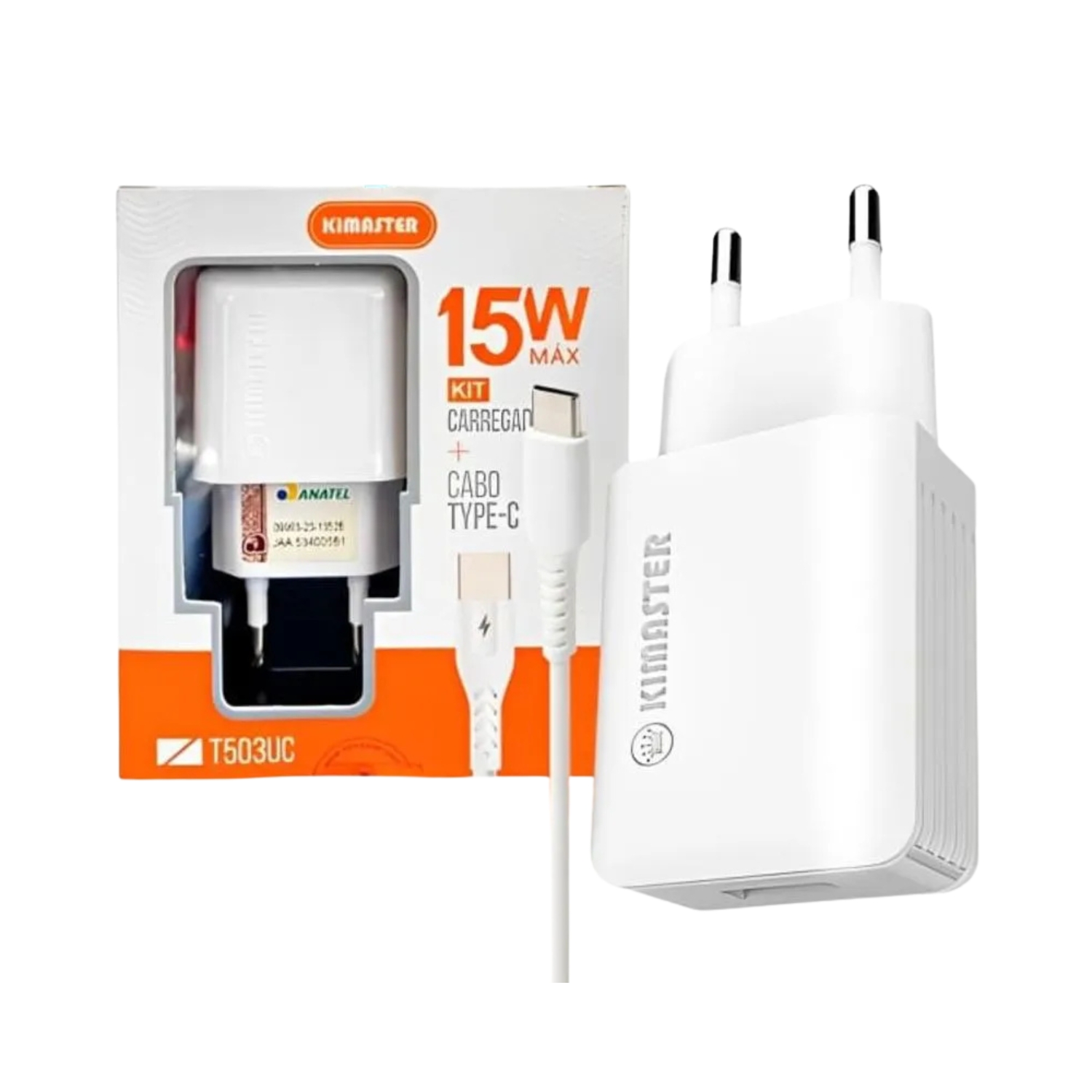 Kit Carregador Celular 3.1A Kimaster Turbo Type-C - T503UC