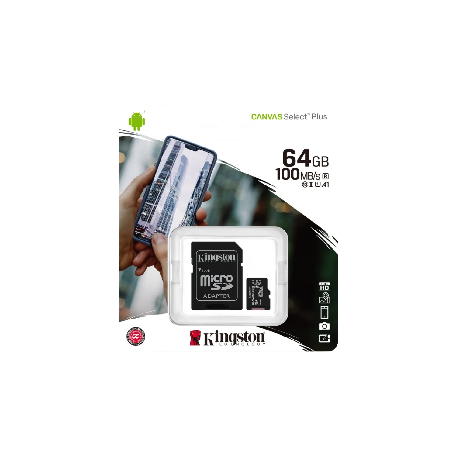 Cartão De Memória Kingston Canvas Select Plus 64GB - Classe 10