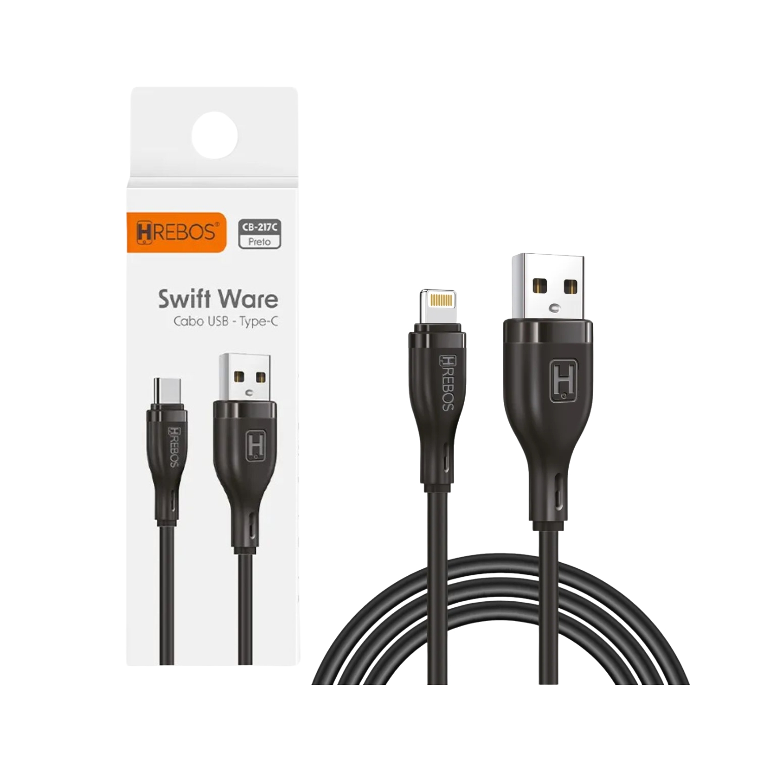 Cabo Carregador Hrebos Reforçado Lightning 1M - CB-217
