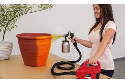 Pistola Pulverizadora Elet Air Plus Sp 600 com Motor Elet 600W 127V 1L Man Schulz 92080490