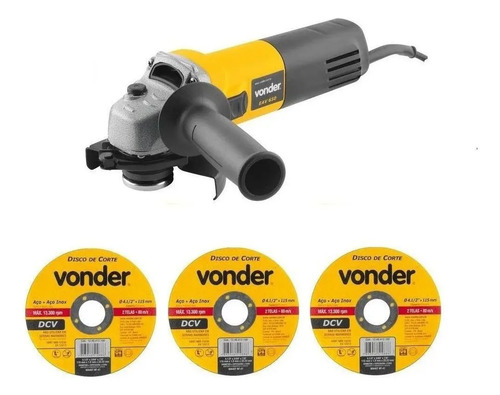 Esmerilhadeira 4.1/2 EAV 650 com 3 discos 127v Vonder 6001065127
