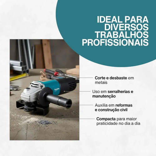 Esmerilhadeira angular 115mm (4-1/2pol) M9510B-220v Makita