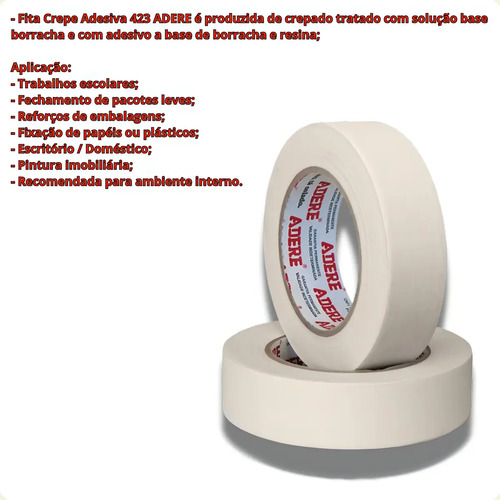 Fita crepe branca 18mm 50 metros Adere