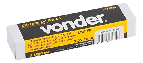 Calibre folga 0,05-1,00mm CF-020 Vonder 3595100020