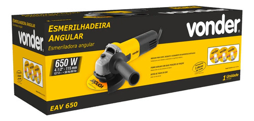 Esmerilhadeira 4.1/2 EAV 650 com 3 discos 127v Vonder 6001065127