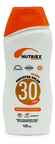 Protetor solar FPS 30 com repelente corporal Nutriex profissional - 120ml 0060988