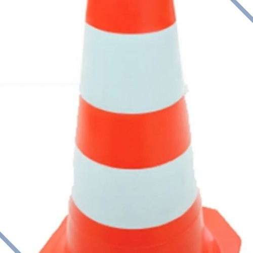 Cone de sinalização laranja e branco 50cm Plastcor 700.01283