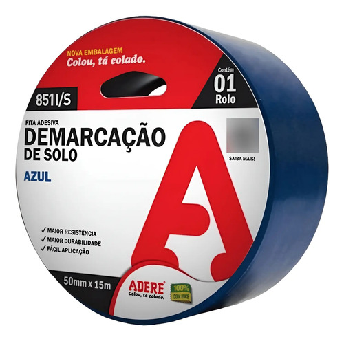 Fita de demarcação 50mm 15 metros azul Adere