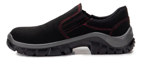 Sapato de segurança microfibra preto e vermelho W010021S2 CA 31090 Estival
