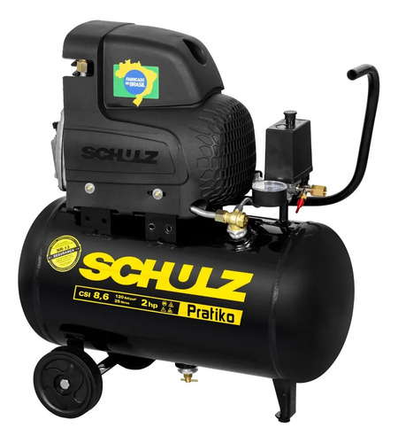 Motocompressor Ar Portátil Pistão CSI8,6PRATIKO 25 I Motor Monofásico Aber 2CV 127V 2P60Hz Reservatório Schulz 91504210