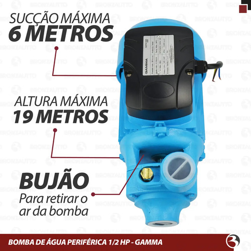 Eletrobomba poço/tanque/reserva d'água QB60 220v Gamma G2766/Br2