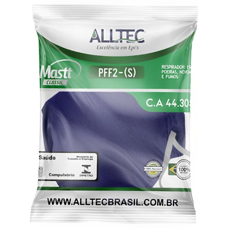 Respirador descartável Mastt 1503 PFF2 sem válvula CA 44305