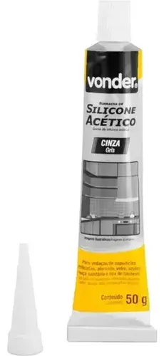 Borracha de silicone acético 50 gramas Vonder (tubete) 1647004050