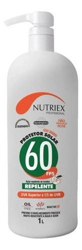 Protetor solar FPS 60 com repelente Nutriex 1 litro