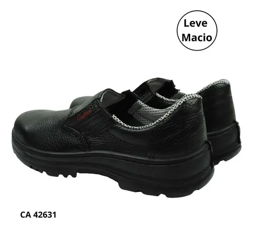 Sapato profissional vaqueta elástico sem bico CA 42631 Conforto Ref. 829