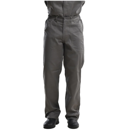 CMC01.CZ815 Calca masculino brim pesado 1 2 cos, 3 bolsos chapado com bainha - cinza central uniformes