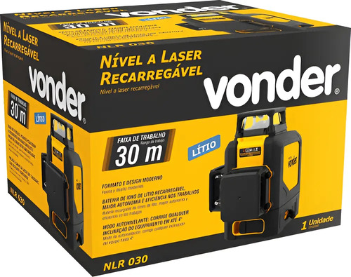 Nível laser 30 metros 360 gramas recarregável NLR030 Vonder 3820300300