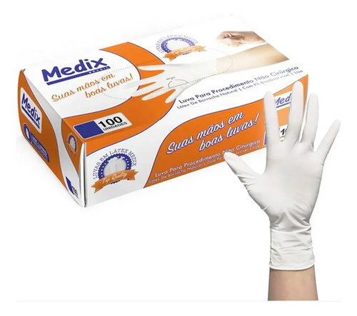 Luva procedimento látex CA 44396 com pó medix Tam.