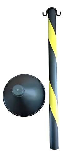 Pedestal plástico zebrado preto/amarelo 90cm desmontado Plastcor 700.10848