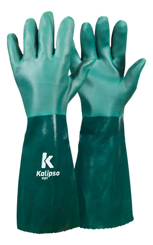 Luva de pvc verde com forro CA 21420 45cm 02.10.1.3 Kalipso