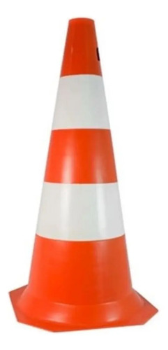 Cone de sinalização laranja e branco 75cm Fit 700.00503 Plastcor