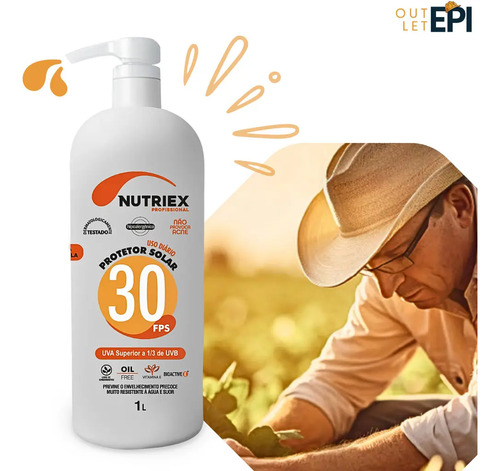Protetor solar FPS 30 corporal Nutriex profissional 1 litro 0060996