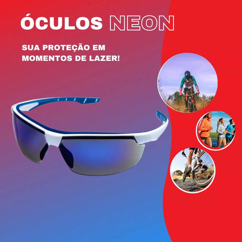 Óculos neon azul espelhado AR/AE/UV Steelflex CA 40906 STF-VS201740