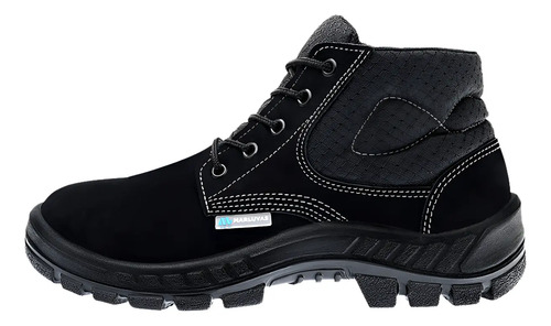 Botina amarrar bico plástico nobuck preto new prime 50B26-CB-BP CA 45611 Marluvas 700457