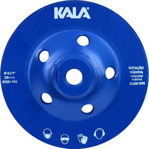 Rebolo diamantado turbo 4.1/2" 115mm rosca M14 931209 Kala
