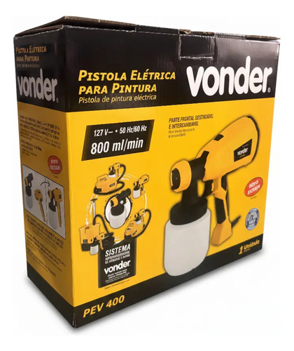 Pistola pintura elétrica PEV 400 127v Vonder 6220400127