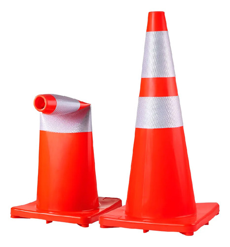 Cone flexível laranja 75cm refletivo 700.00652 Plastcor