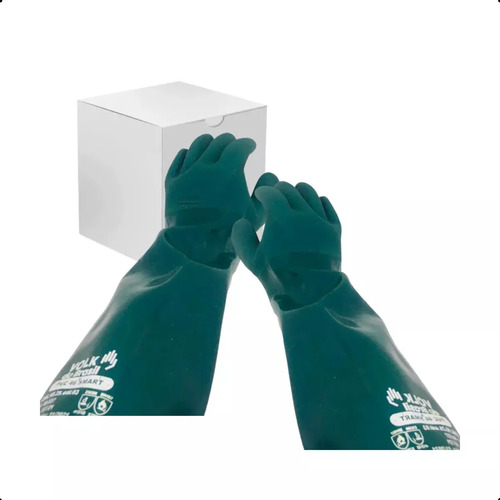 Luva pvc verde com forro Volk Smart CA 46837