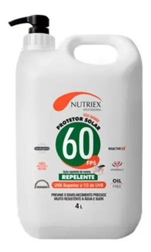 Protetor solar FPS 60 com repelente Nutriex 4 litros 0062851