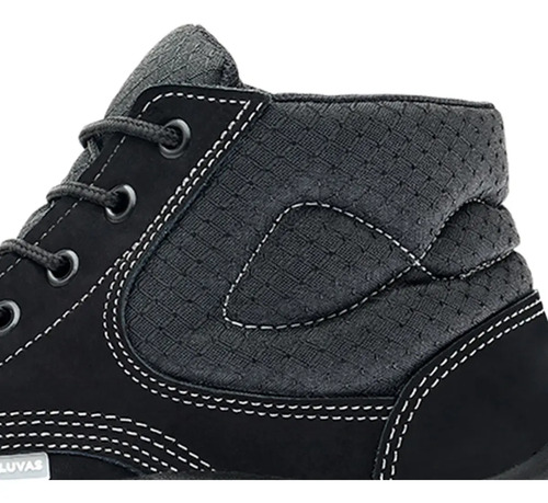 Botina amarrar bico plástico nobuck preto new prime 50B26-CB-BP CA 45611 Marluvas 700457