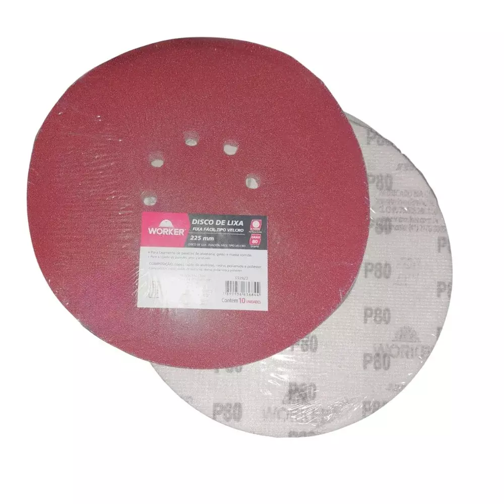 Disco lixa lixadeira parede 180mm G60 593818 Worker