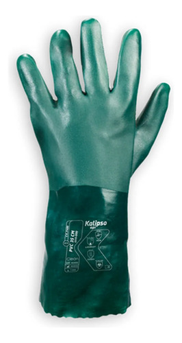 Luva de pvc verde com forro CA 21420 35cm 02.10.1.2 Kalipso