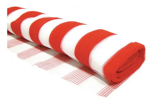 Tela de segurança/proteção PL4020 laranja e branca 1,20X50 metros Plastcor 700.99986